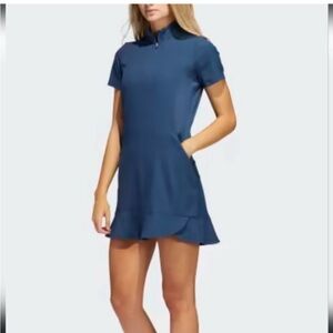 WOMENS ADIDAS CREW NAVY FRILL DRESS
